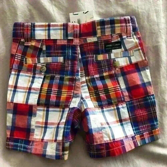 Orange Red Plaid Janie And Jack Shorts Size 2T NWT - Picture 3 of 3